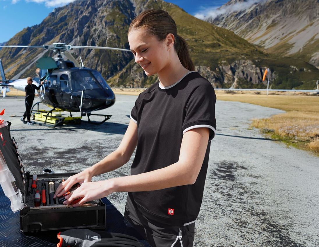 Shirts & Co.: Funktions T-Shirt e.s.ambition, Damen + schwarz/platin 1