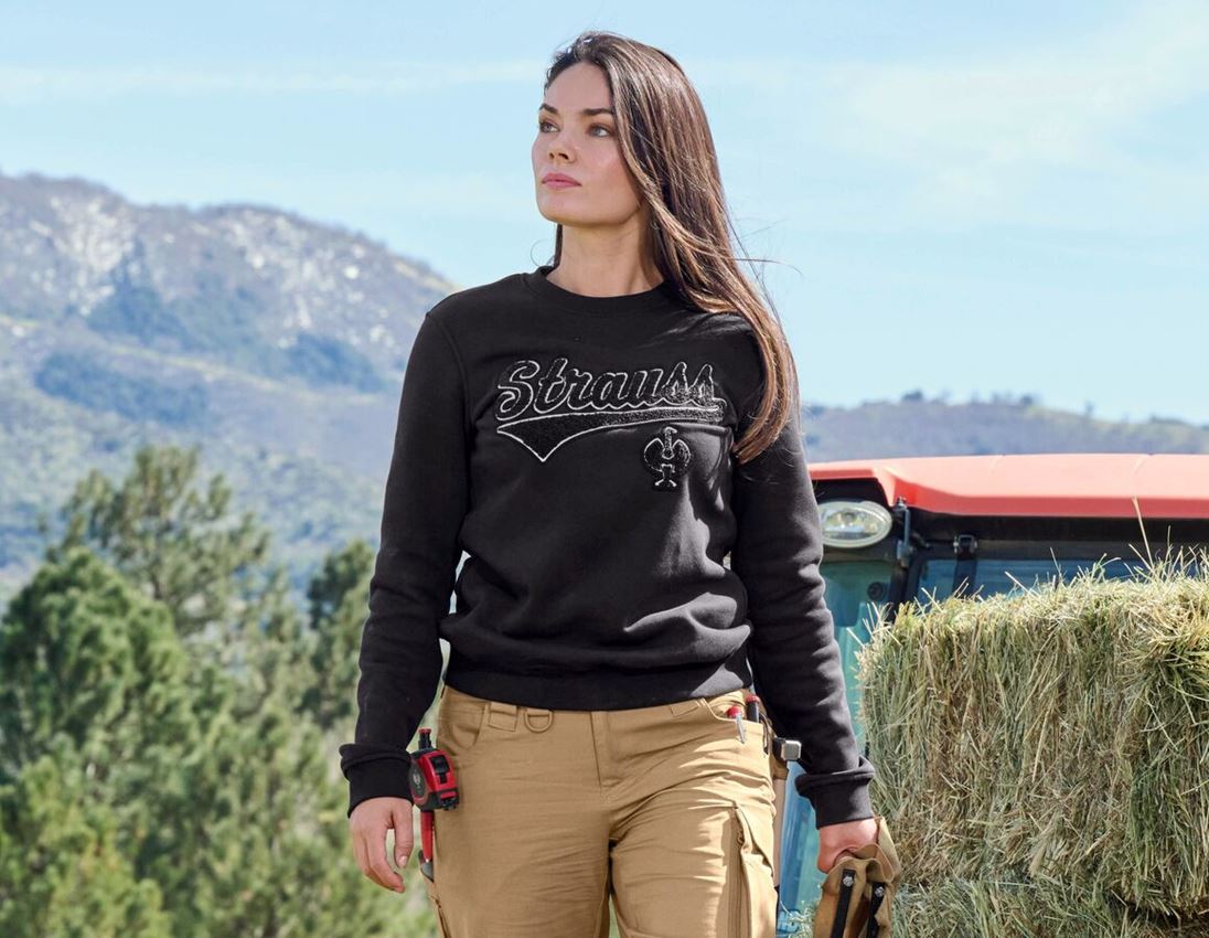 Bekleidung: Sweatshirt e.s.e:pic, Damen + schwarz