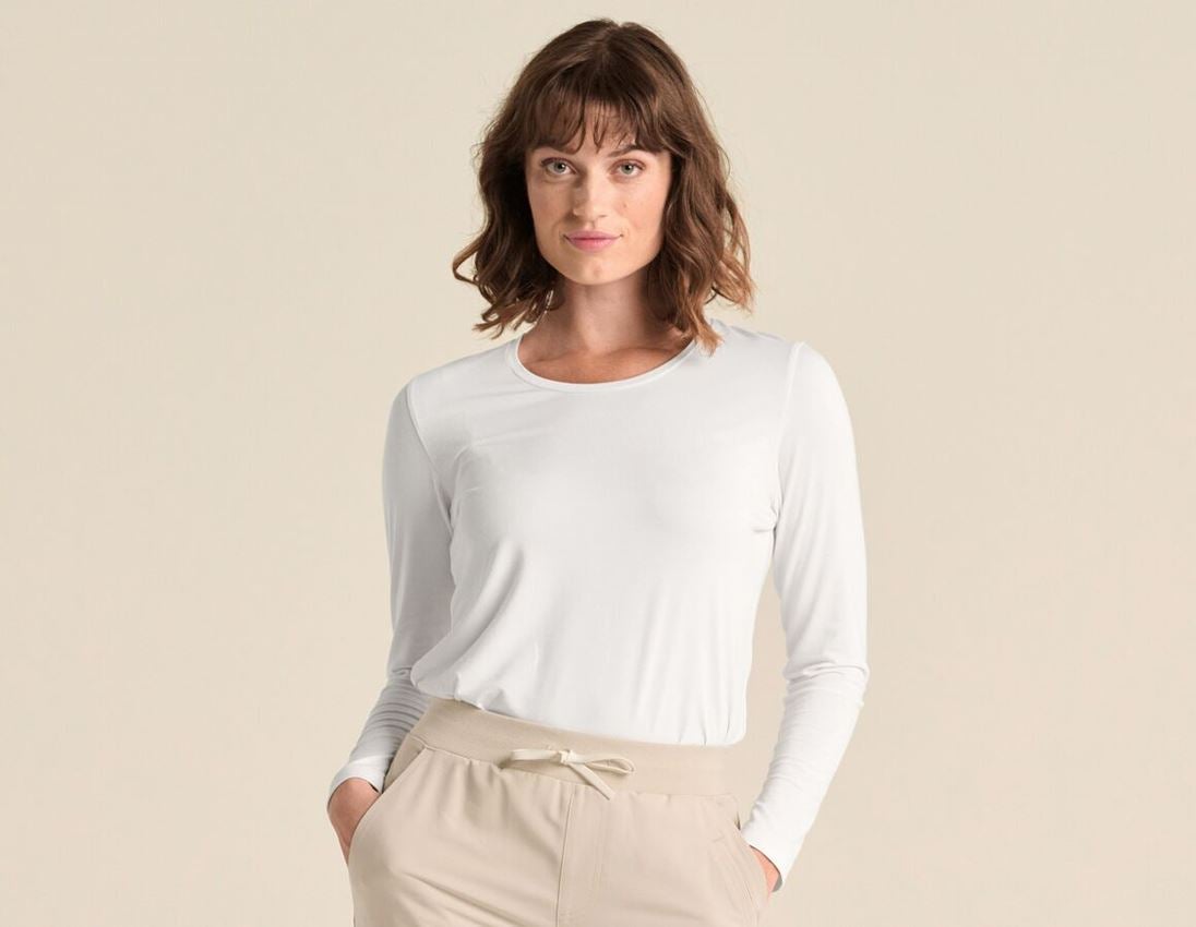Themen: Modal-Longsleeve e.s.avida, Damen + weiß