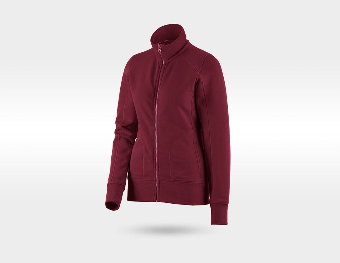 Kledingsets: SET: Sweatjack + Hoody-Sweatjack poly cotton,dames + bordeaux