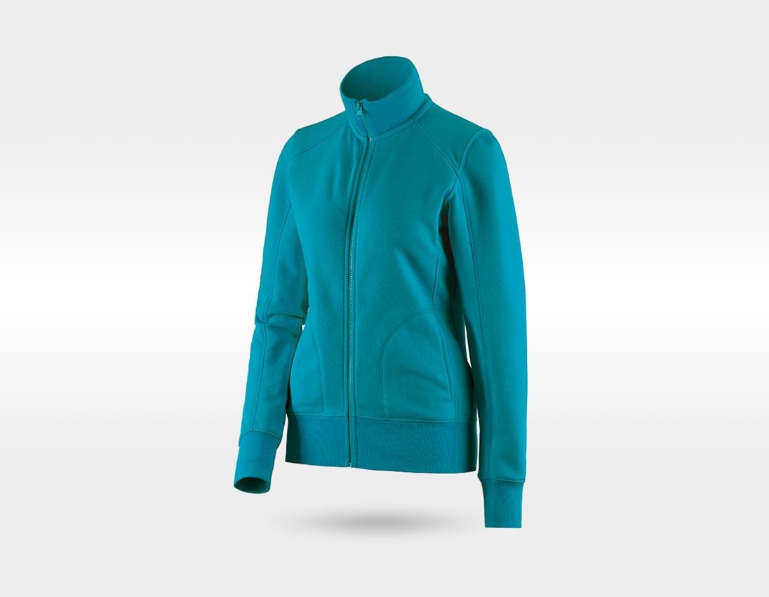 Kledingsets: SET: Sweatjack + Hoody-Sweatjack poly cotton,dames + oceaan