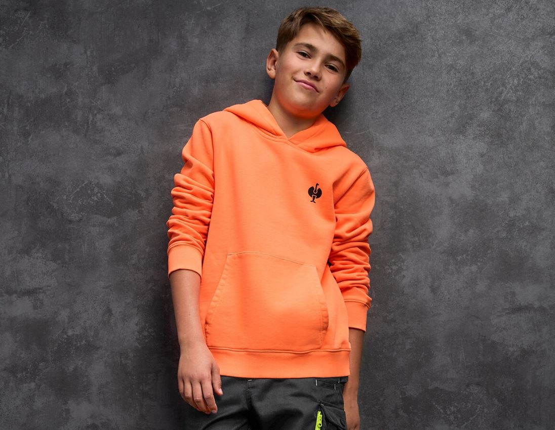 neon: e.s. Hoody-Sweatshirt neon, kinderen + neonoranje vintage
