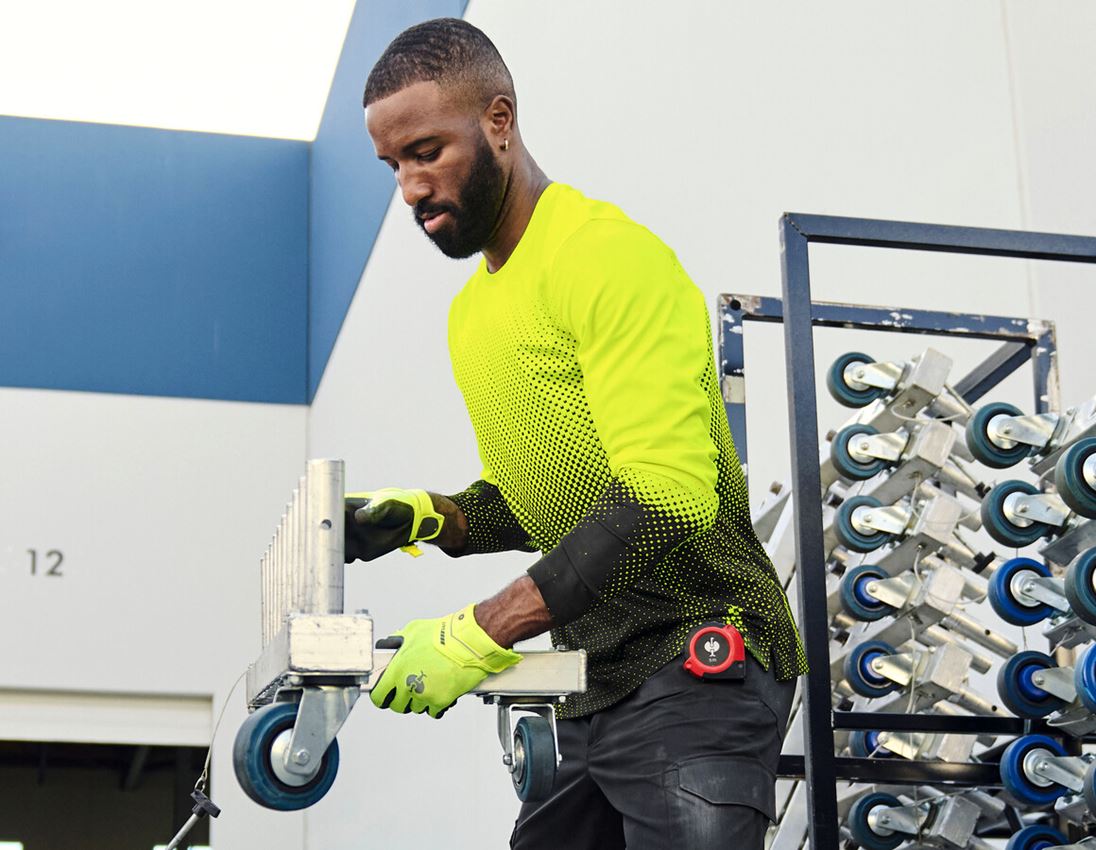 Shirts & Co.: Funktions Longsleeve e.s.t:aktik + warngelb/schwarz 1