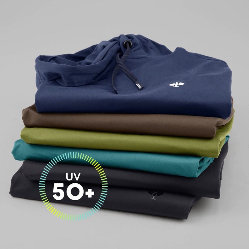 Kleding: Functionele hoodie-longsleeve UV e.s.trail + smaragdgroen/chroomgeel 2