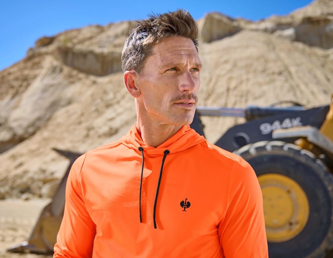Shirts & Co.: Visibility Funktions Hoody-Longsleeve UV e.s.trail + warnorange/schwarz 2