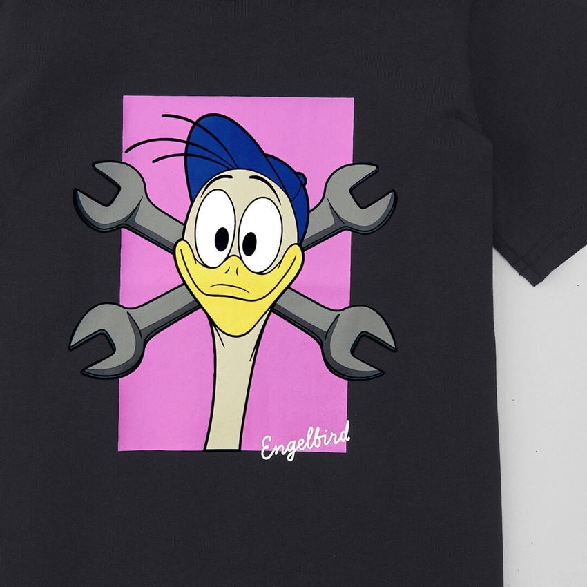 Bovenkleding: e.s. T-shirt cotton stretch engelbird, kinderen + engelbird5/zwart 2