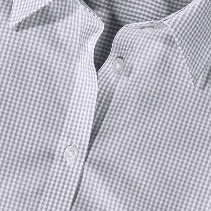Hauts: e.s. Chemisier business cotton str. fem. reg. fit + gris brume à carreaux 2