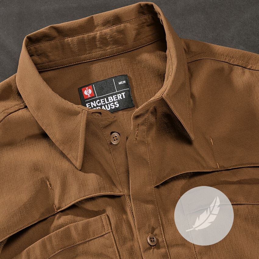 Kleding: Werkhemden e.s.t:aktik, lange mouw + woestijnbruin 2