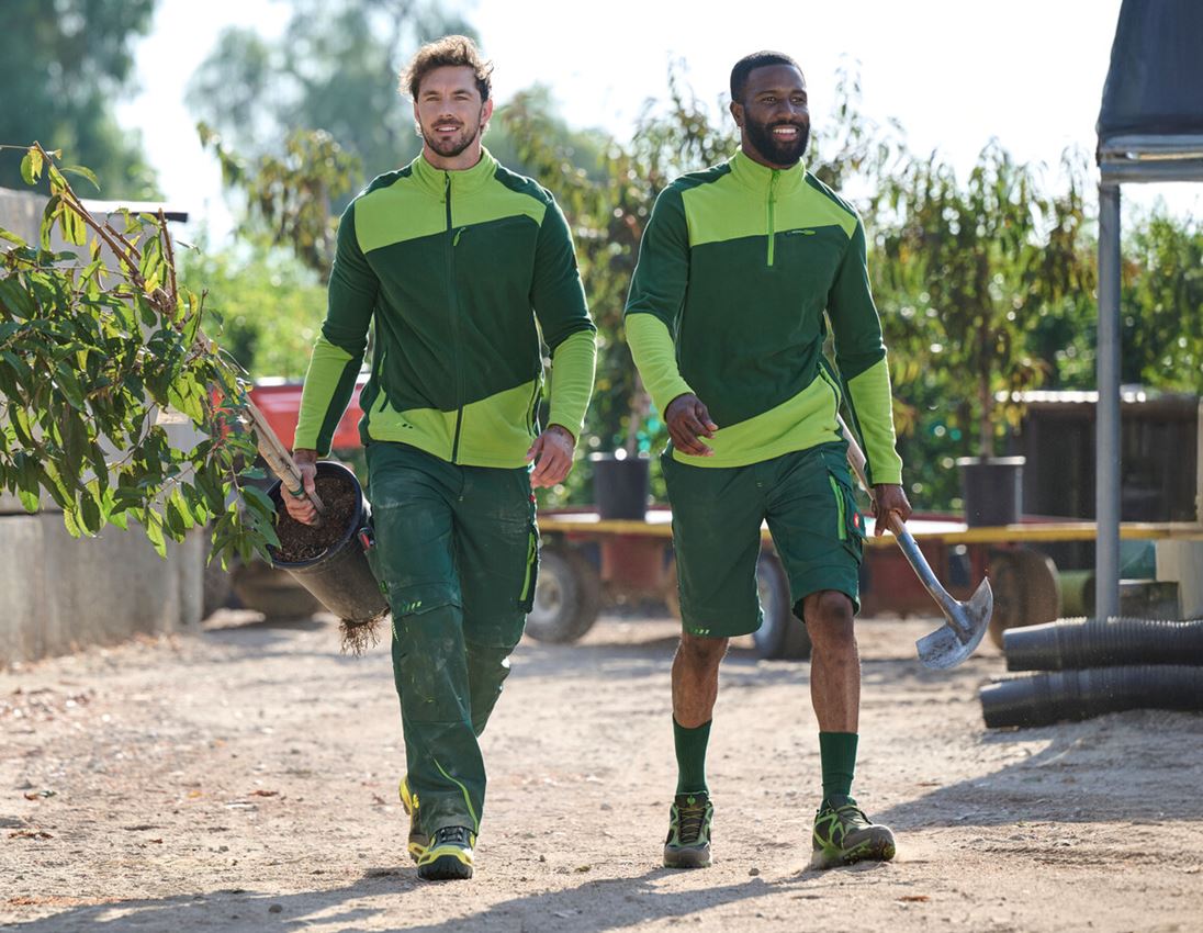 Bovenkleding: Fleece schipperstrui e.s.motion 2020 + groen/zeegroen 2