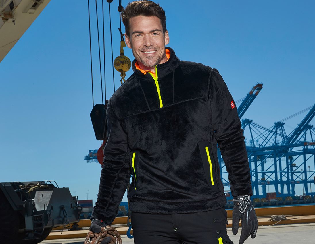 Hauts: Pull camionneur Highloft e.s.motion 2020 + noir/jaune fluo/orange fluo