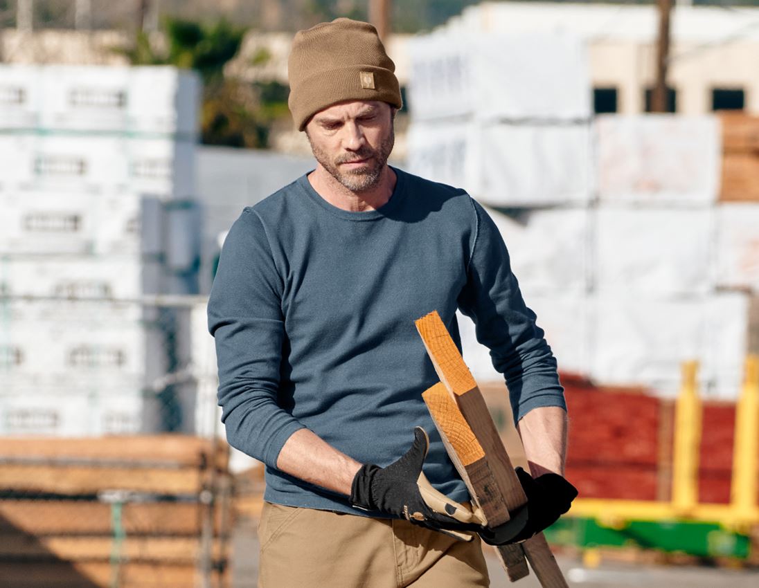 Hauts: Pullover à col rond e.s.iconic + bleu oxyde 1