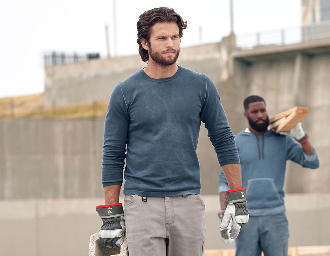 Hauts: Pullover à col rond e.s.iconic + bleu oxyde