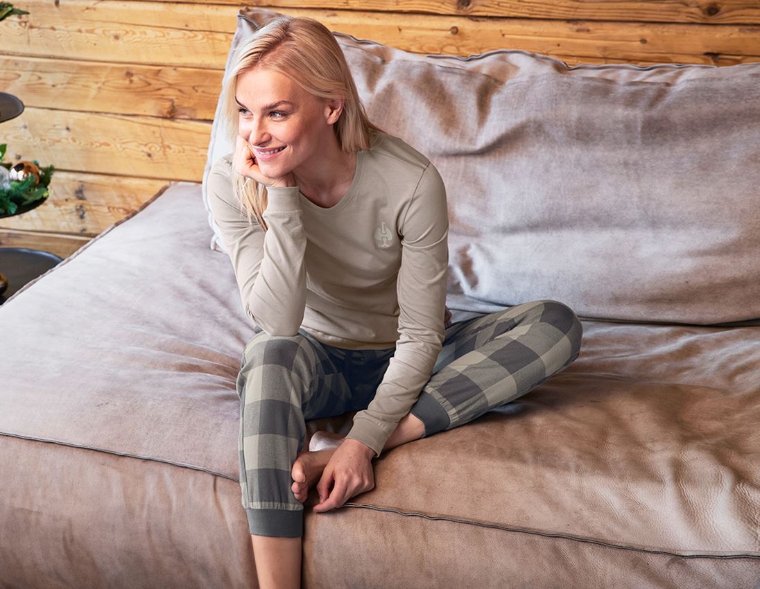 Shirts & Co.: e.s. Pyjama Longsleeve, Damen + delphingrau 1