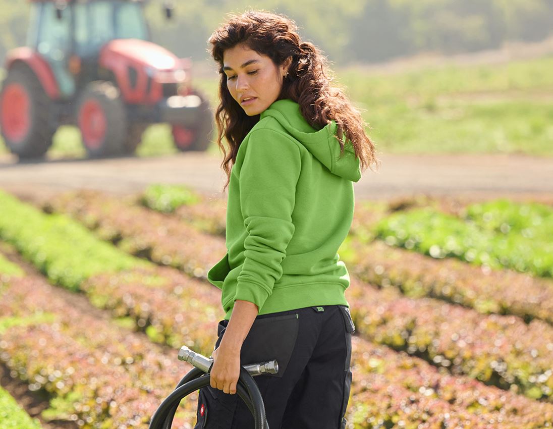 Hauts: e.s. Sweatshirt à capuche poly cotton, femmes + vert d'eau 1