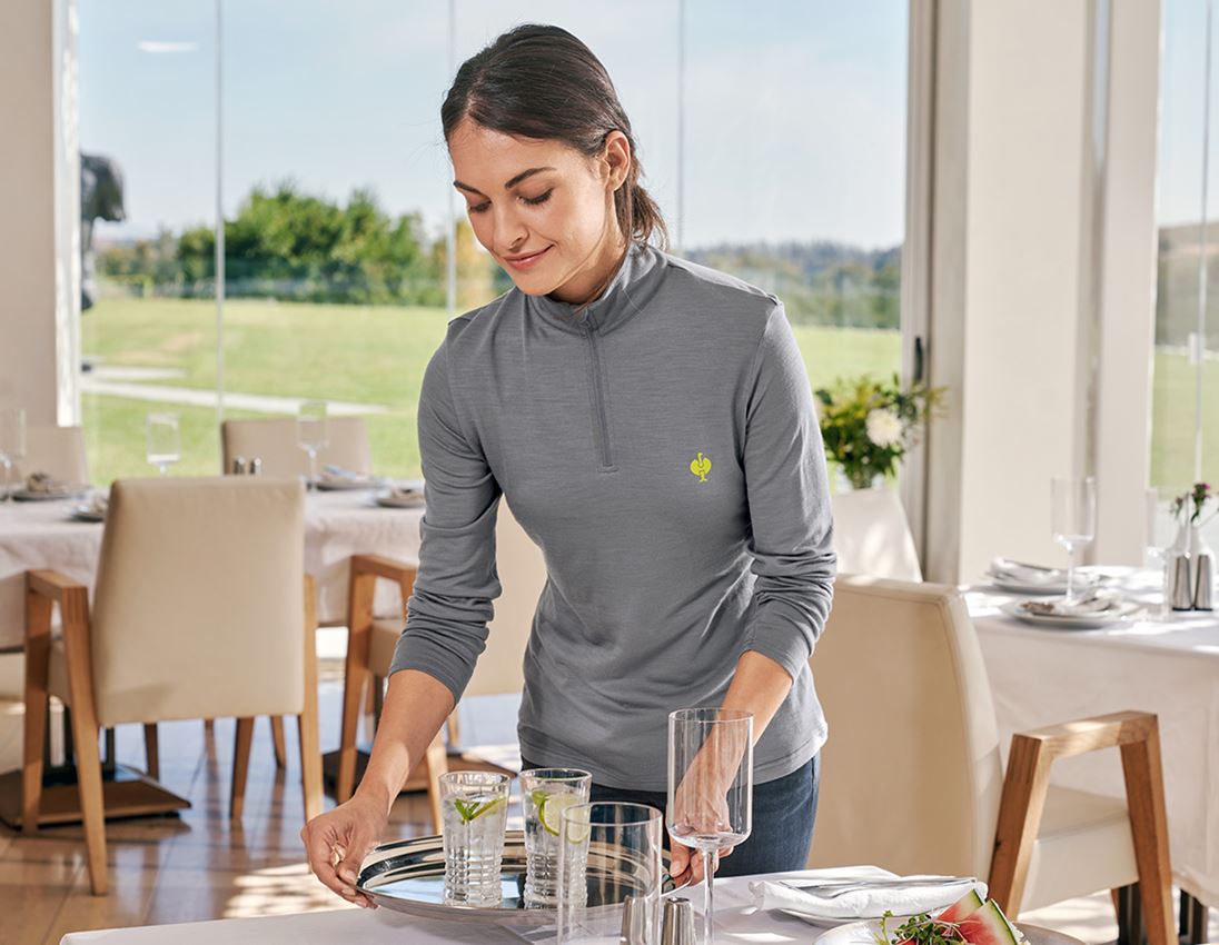 Shirts & Co.: Troyer Merino e.s.trail, Damen + basaltgrau/acidgelb 2