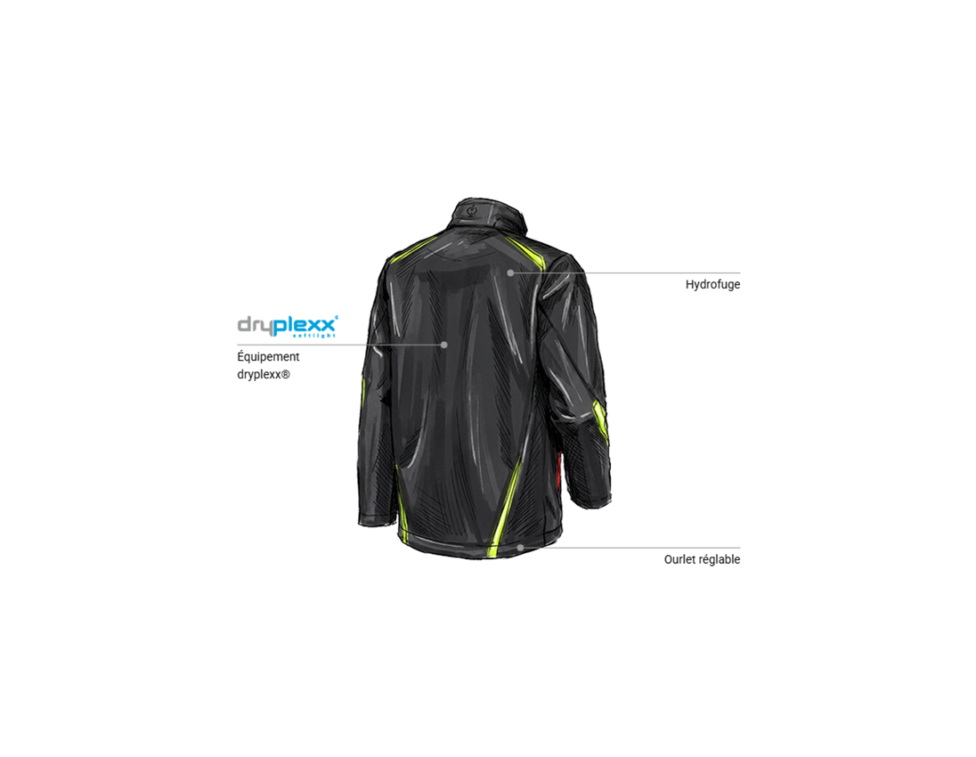 Magasinier spécialisé: Veste Softshell e.s.motion 2020 + noir/jaune fluo/orange fluo 2