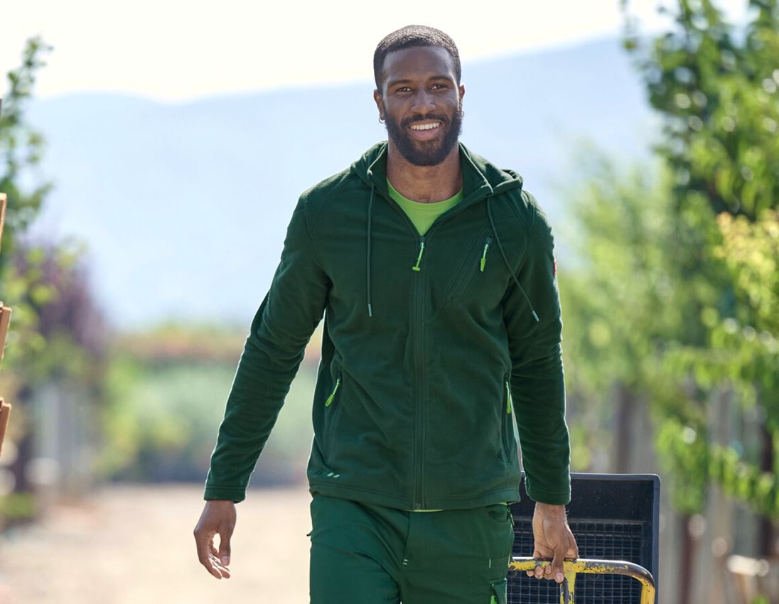 Vestes de travail: Veste à capuche en laine polaire e.s.motion 2020 + vert