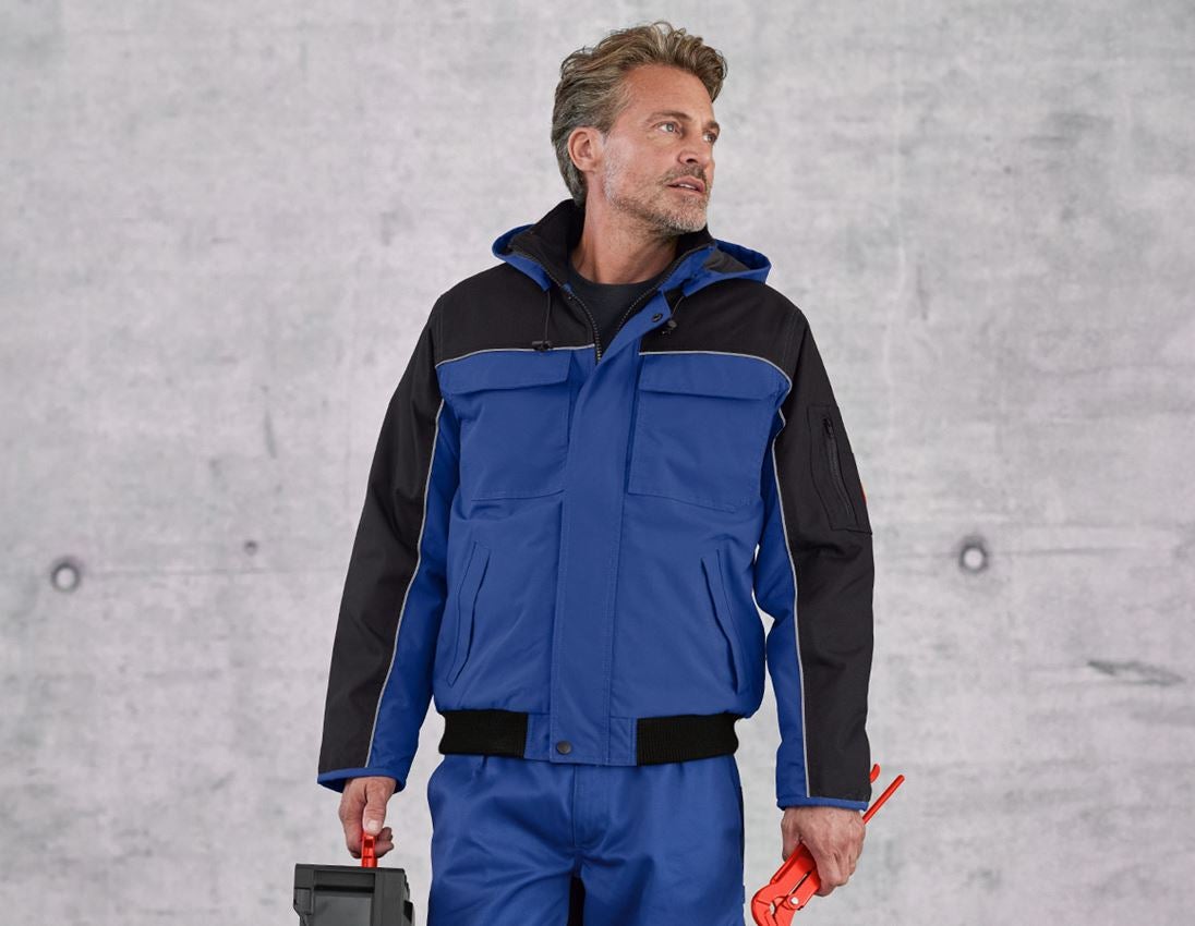 Vestes de travail: Blouson aviateur e.s.image + bleu royal/noir 1