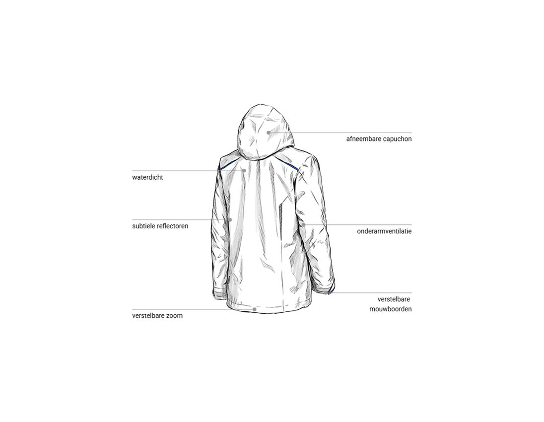 Kleding: 3 in 1 functioneel jack e.s.motion 2020, heren + wit/gentiaanblauw 2