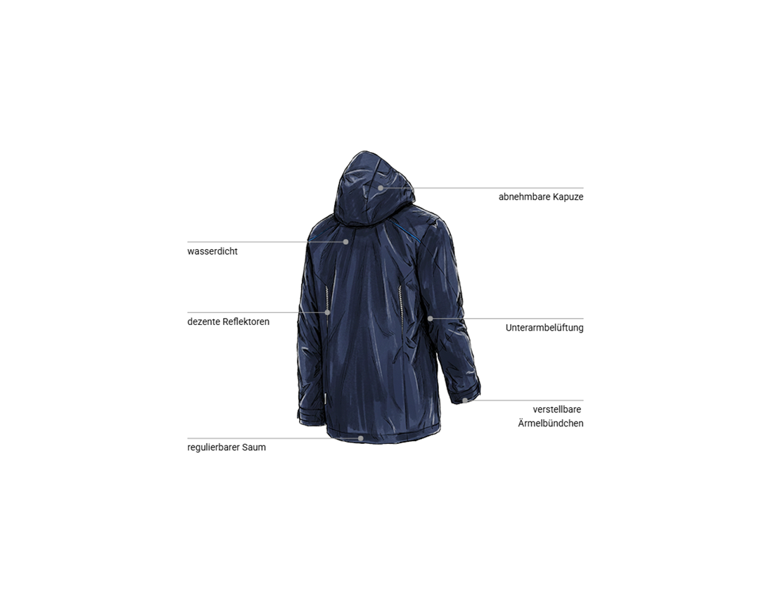 Bekleidung: 3 in 1 Funktionsjacke e.s.motion 2020, Herren + dunkelblau/atoll 2