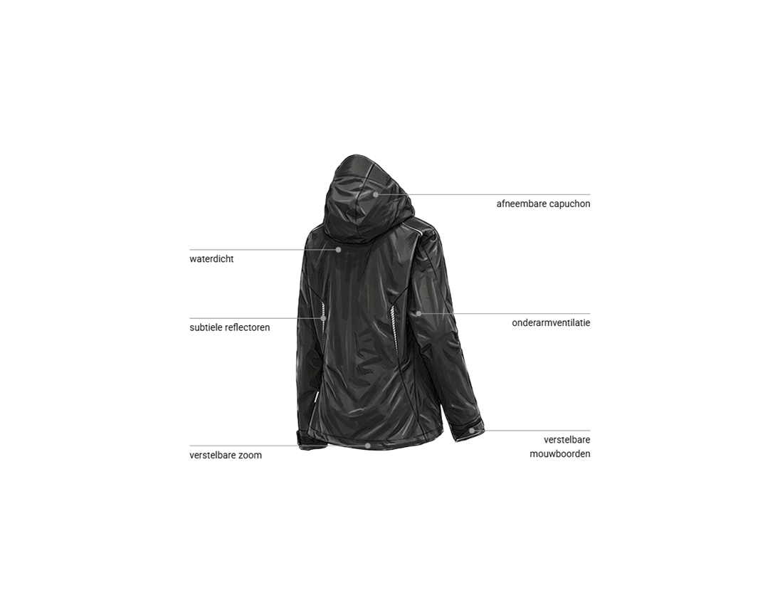 Kleding: 3-in-1 functioneel jack e.s.motion 2020, dames + zwart/platina 2