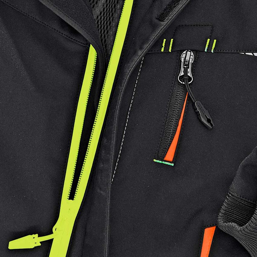 Jacken: Winter Softshelljacke e.s.motion 2020, Kinder + schwarz/warngelb/warnorange 2