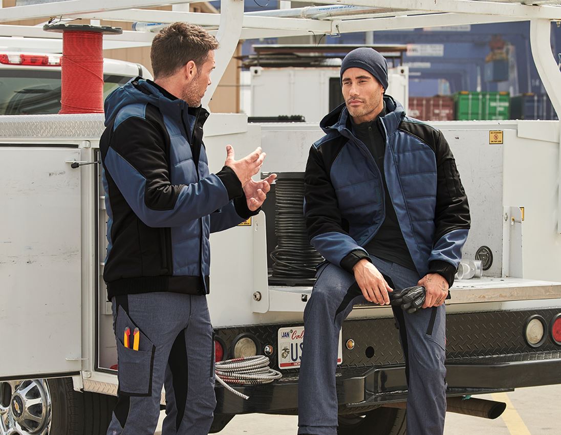 Vestes de travail: Veste softshell d'hiver e.s.vision + pacifique/noir 1