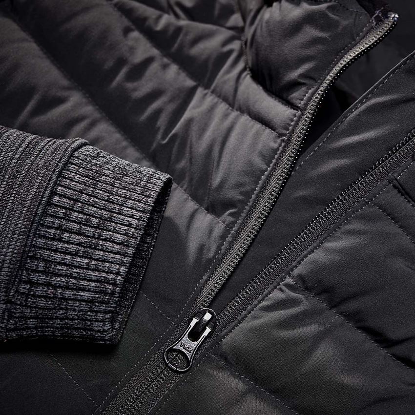Jacken: Hybrid Kapuzenstrickjacke e.s.motion ten, Damen + oxidschwarz melange 2