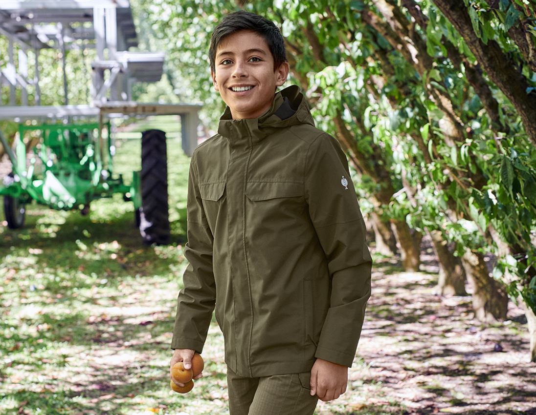 Themen: Regenjacke e.s.concrete, Kinder + schlammgrün
