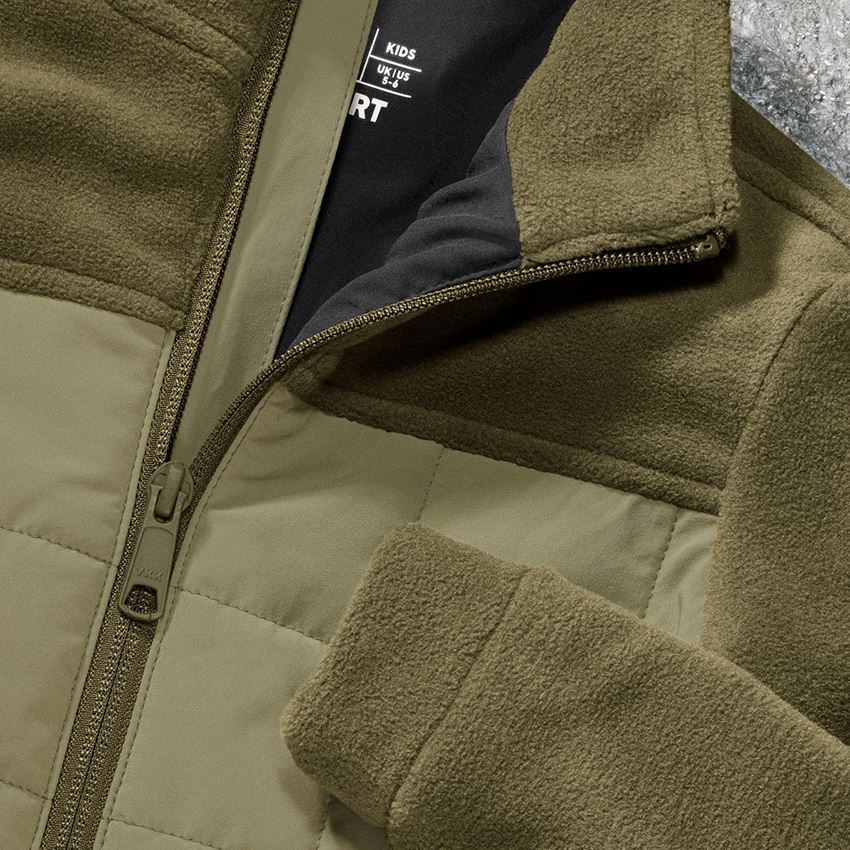 Themen: Hybrid Fleecejacke e.s.concrete, Kinder + schlammgrün/stipagrün 2