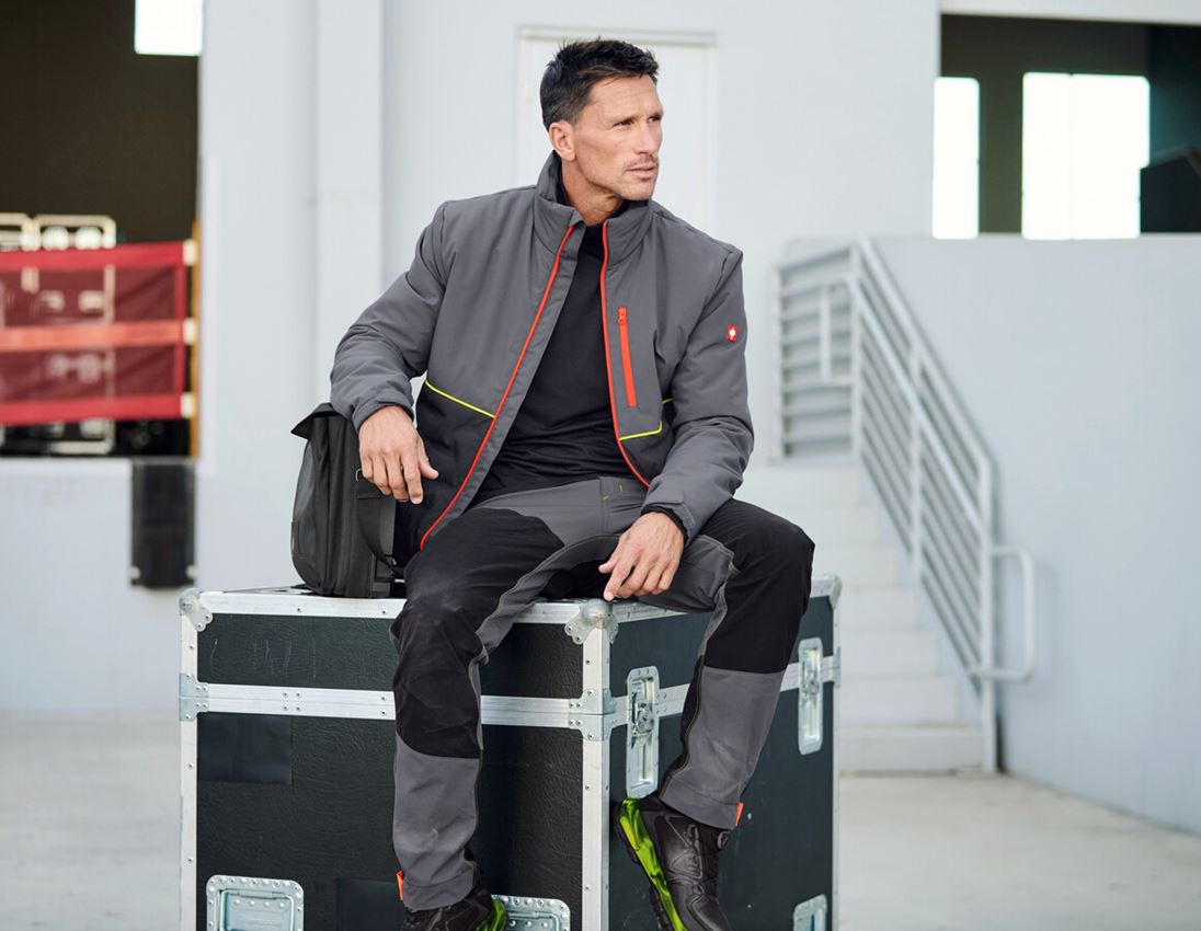 Kleding: e.s. Padded-jack + antraciet/zwart/signaaloranje/signaalgeel 2