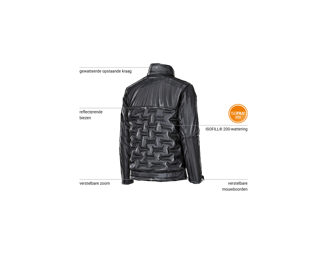 Werkjassen: Padded-winterjas e.s.line.core + zwart/platina 2