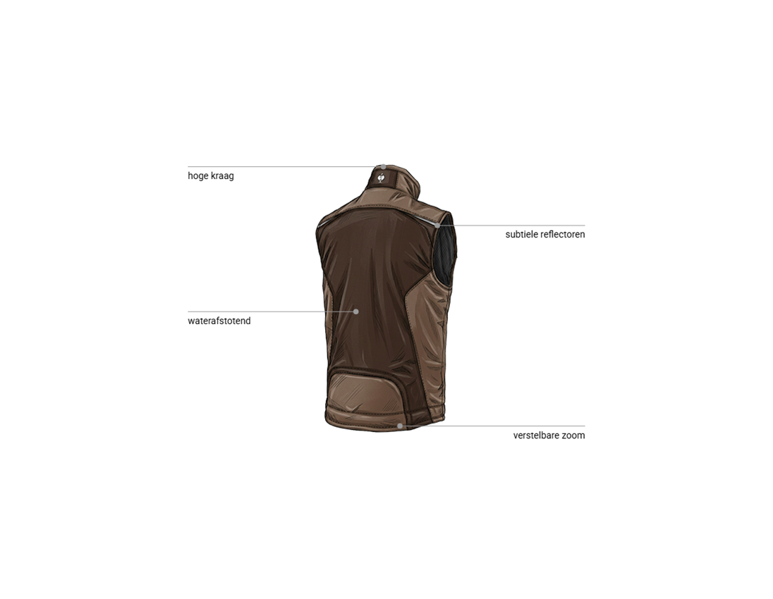 Automonteur: Softshell-bodywarmer e.s.motion + kastanje/hazelnoot 2