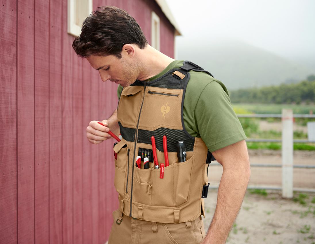 Werkvesten: Gereedschapsvest e.s.iconic + amandelbruin/zwart 2