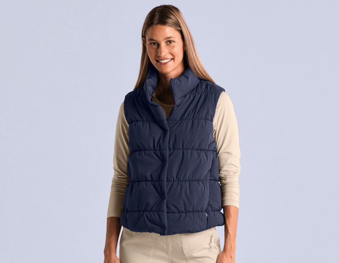 Gilets de travail: Gilet e.s.avida, femmes + bleu foncé