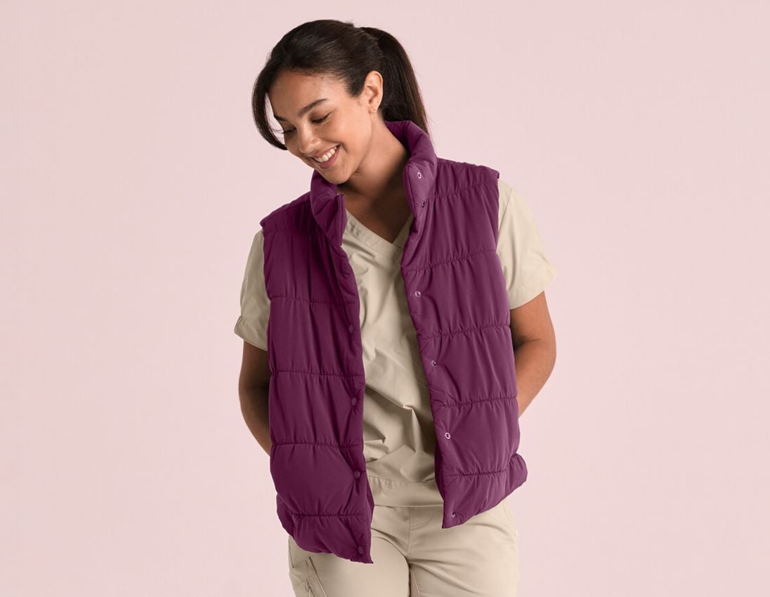 Werkvesten: Bodywarmer e.s.avida, dames + roodpaars