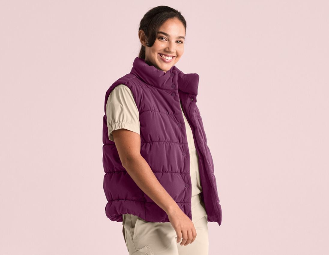 Werkvesten: Bodywarmer e.s.avida, dames + roodpaars 1
