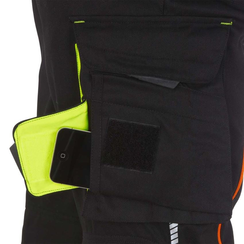 Pantalons de travail: Pantalon pour femmes e.s.motion 2020 d'hiver + noir/jaune fluo/orange fluo 2