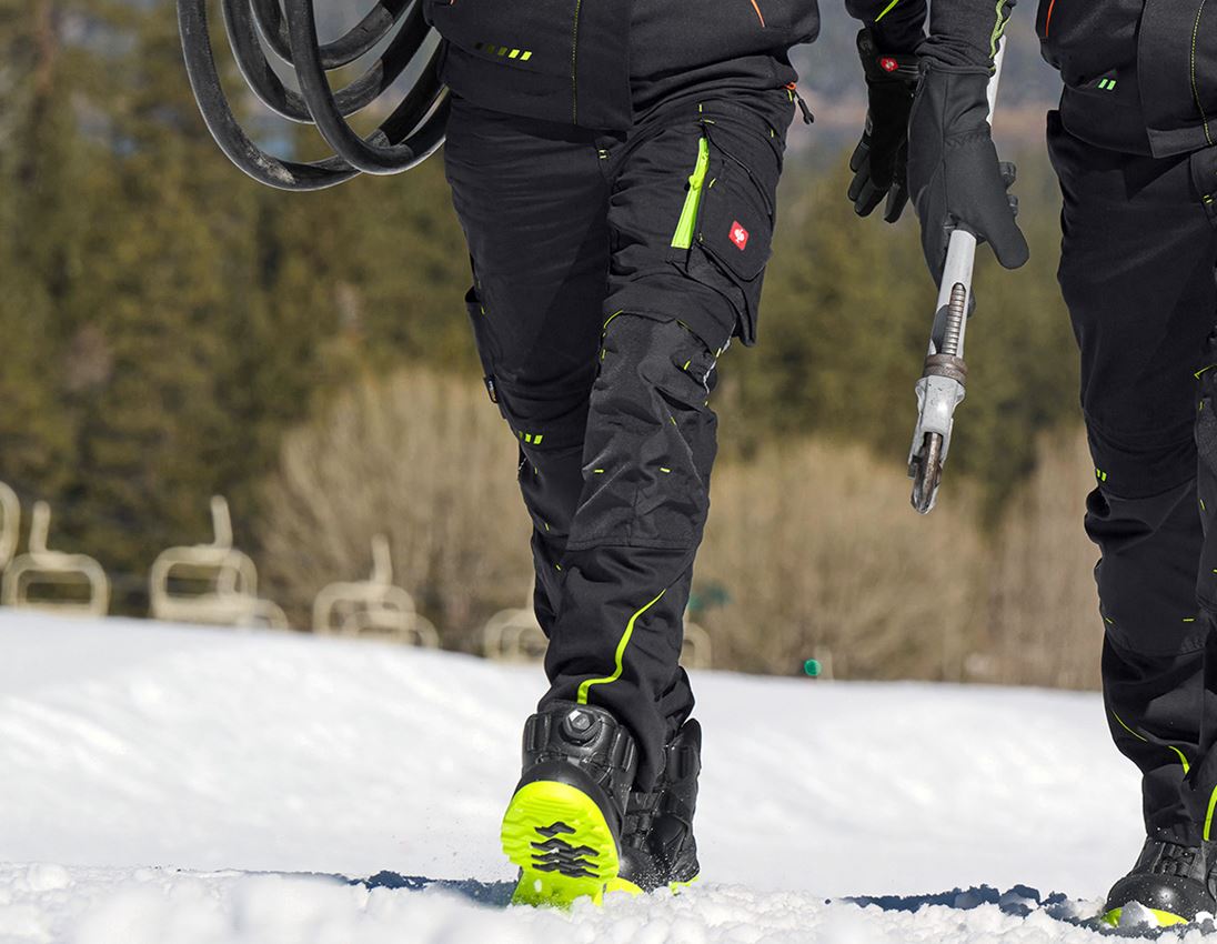 Pantalons de travail: Pantalon pour femmes e.s.motion 2020 d'hiver + noir/jaune fluo/orange fluo 1