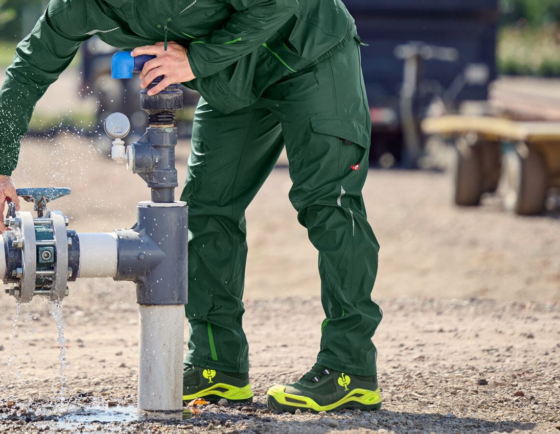 Werkbroeken: Regenwerkbroek e.s.motion 2020 superflex + groen/zeegroen