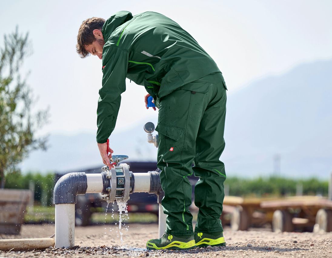 Werkbroeken: Regenwerkbroek e.s.motion 2020 superflex + groen/zeegroen 1