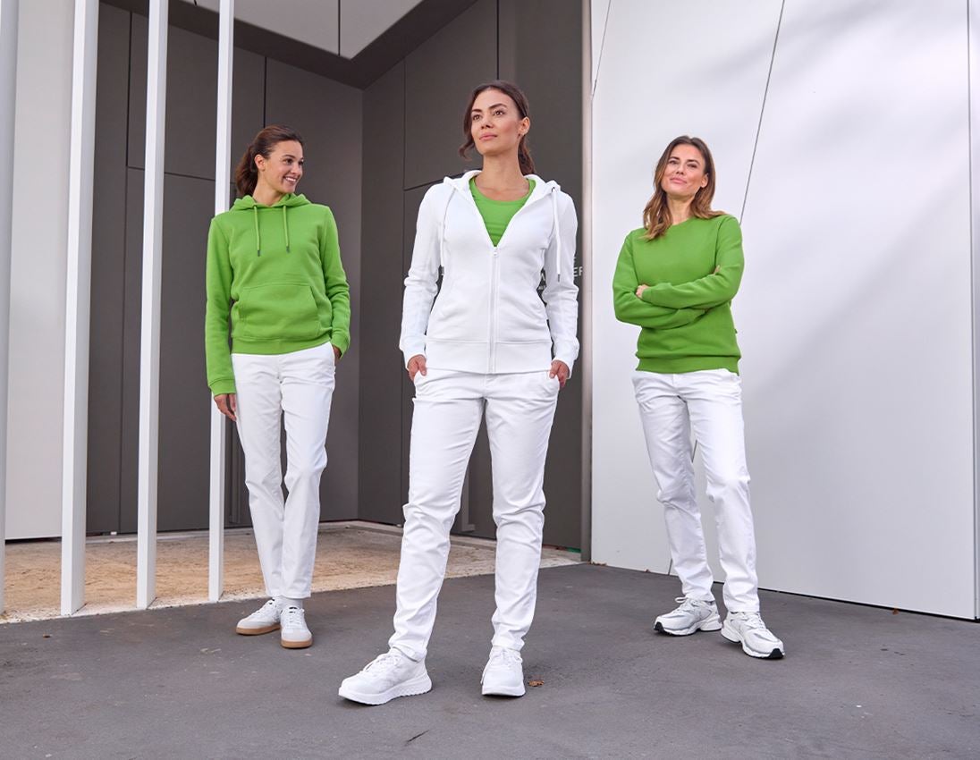 Pantalons de travail: e.s. Pantalon de travail à 5 poches Chino,femmes + blanc 3