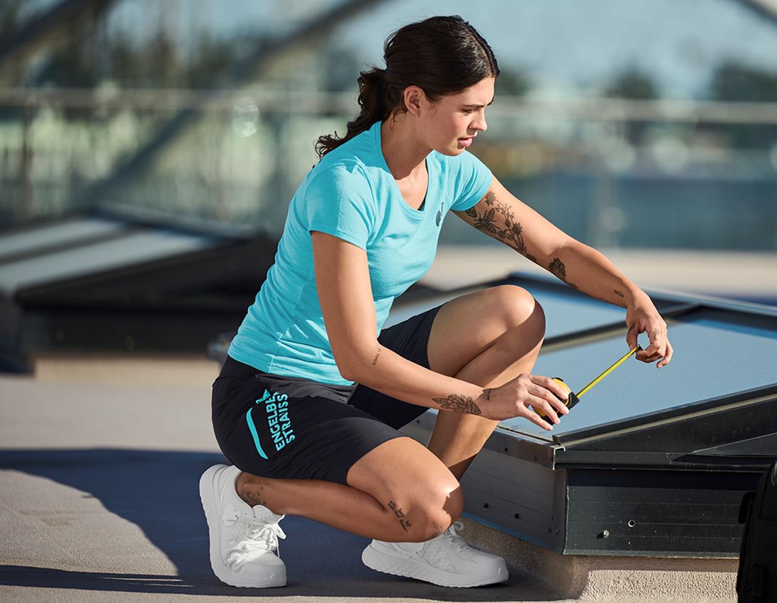 Onderwerpen: Functioneel short e.s.trail, dames + zwart/lapis turkoois 1