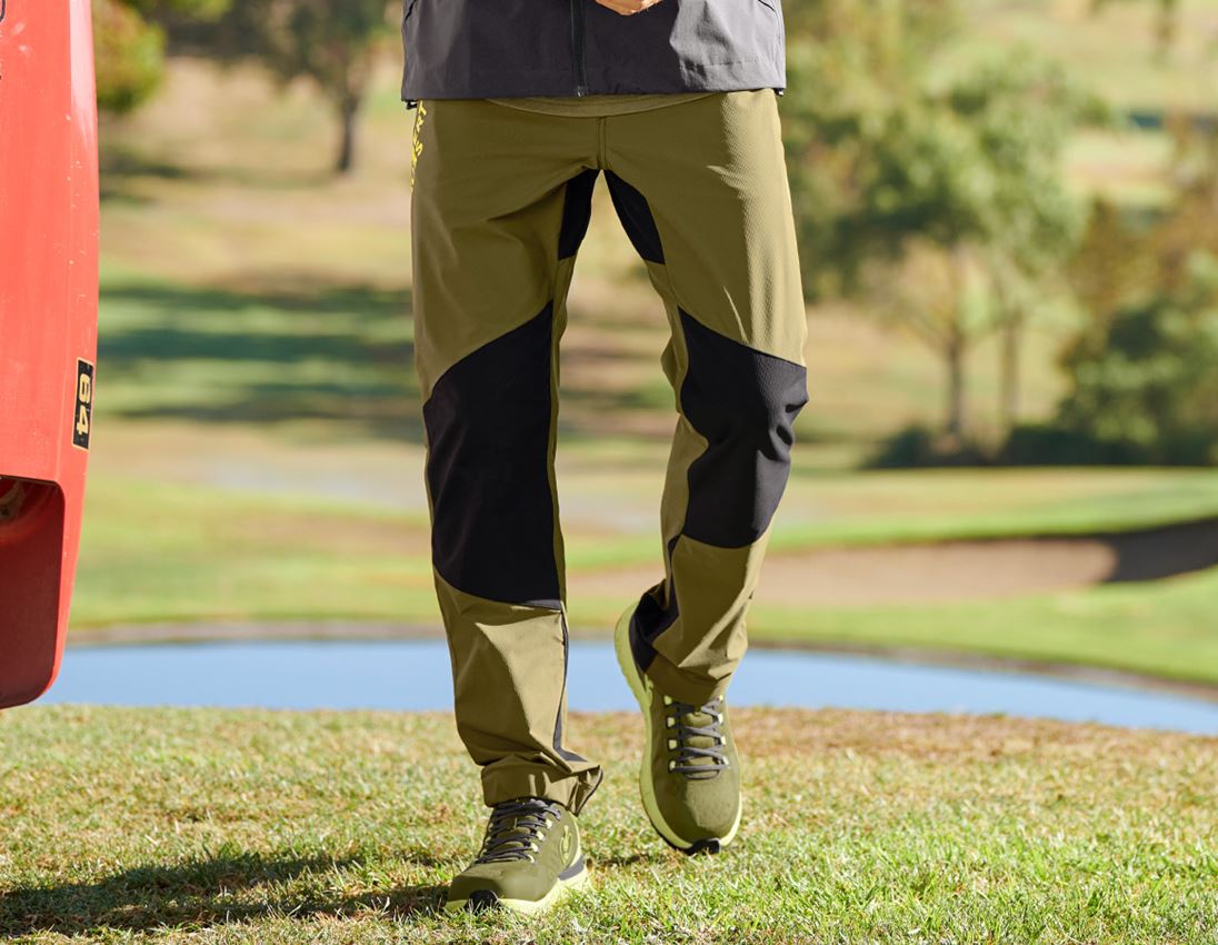 Werkbroeken: Functionele broek e.s.trail + jeneverbesgroen/limegroen
