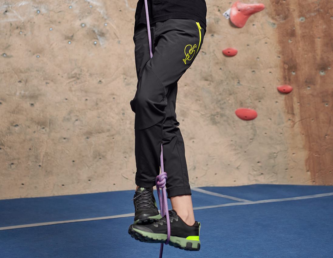 Broeken: Functionele broek e.s.trail, kinderen + zwart/zuurgeel 1