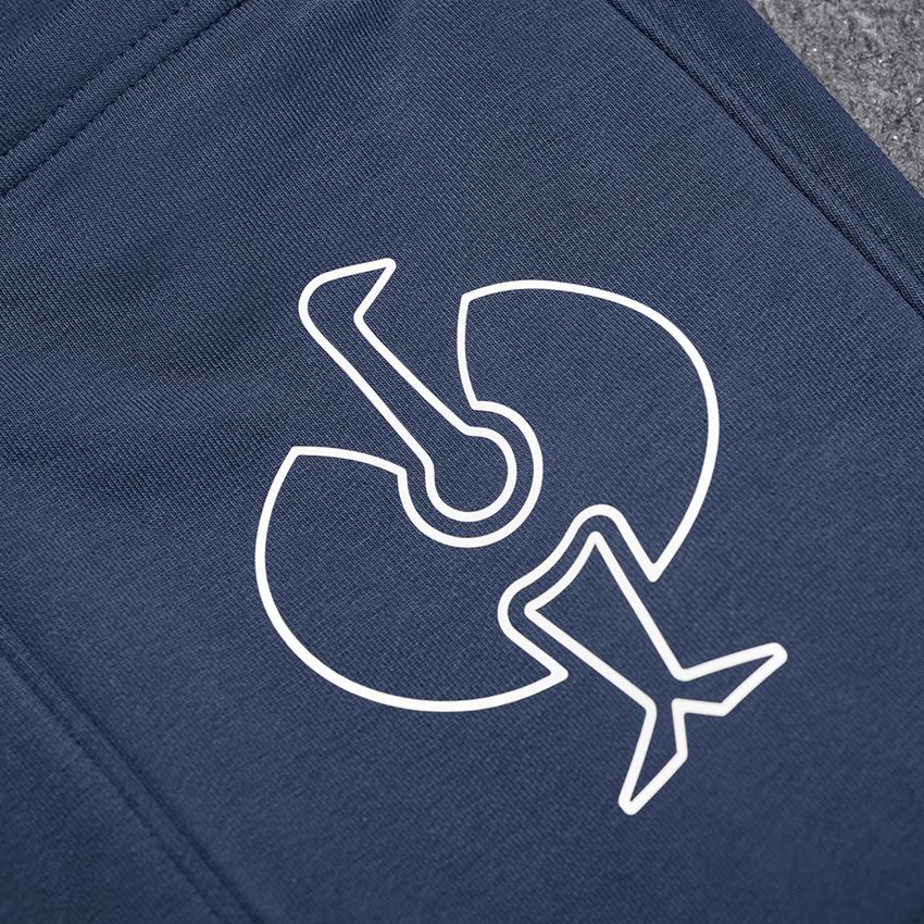 Werkbroeken: Sweat short e.s.trail + diepblauw/wit 2