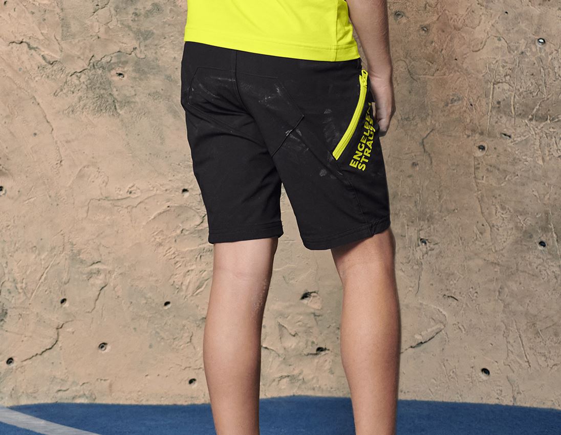 Shorts: Fonctionnelle short e.s.trail, enfants + noir/jaune acide 1