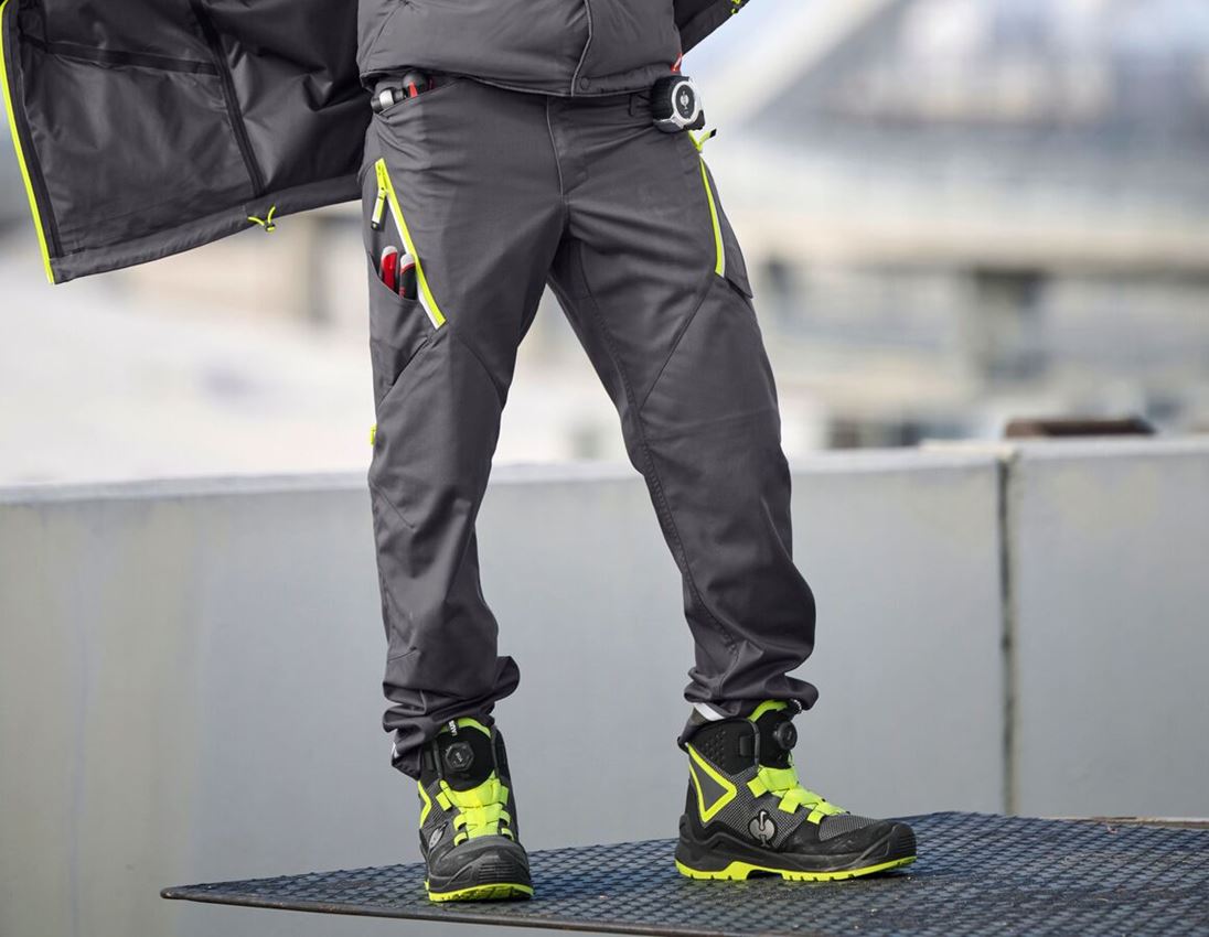 Thèmes: Pantalon à taille élastique e.s.ambition + anthracite/jaune fluo 1