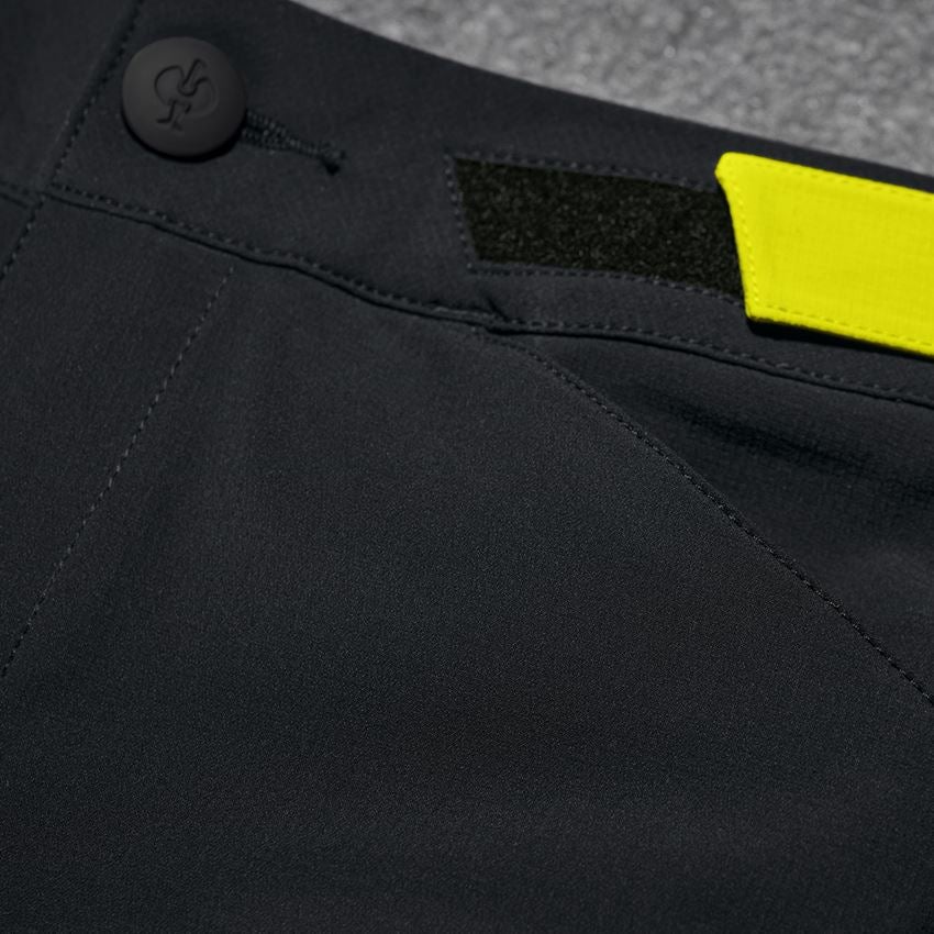 Werkbroeken: Functioneel short e.s.trail, dames + zwart/zuurgeel 2
