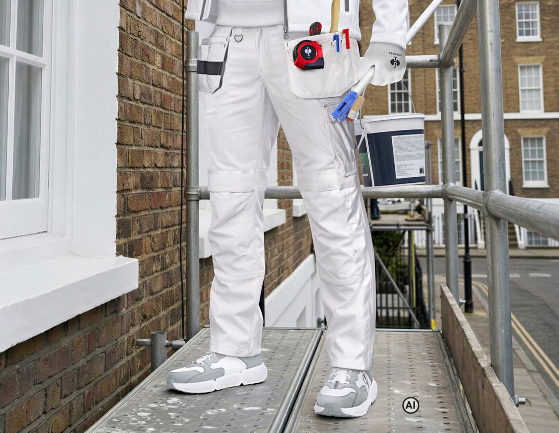 AI-gegenereerd / bewerkt - Werkbroeken: Stretch holster werkbroek e.s.line.core + wit/platina
